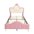 **Lit enfant design princesse en simili cuir rose**